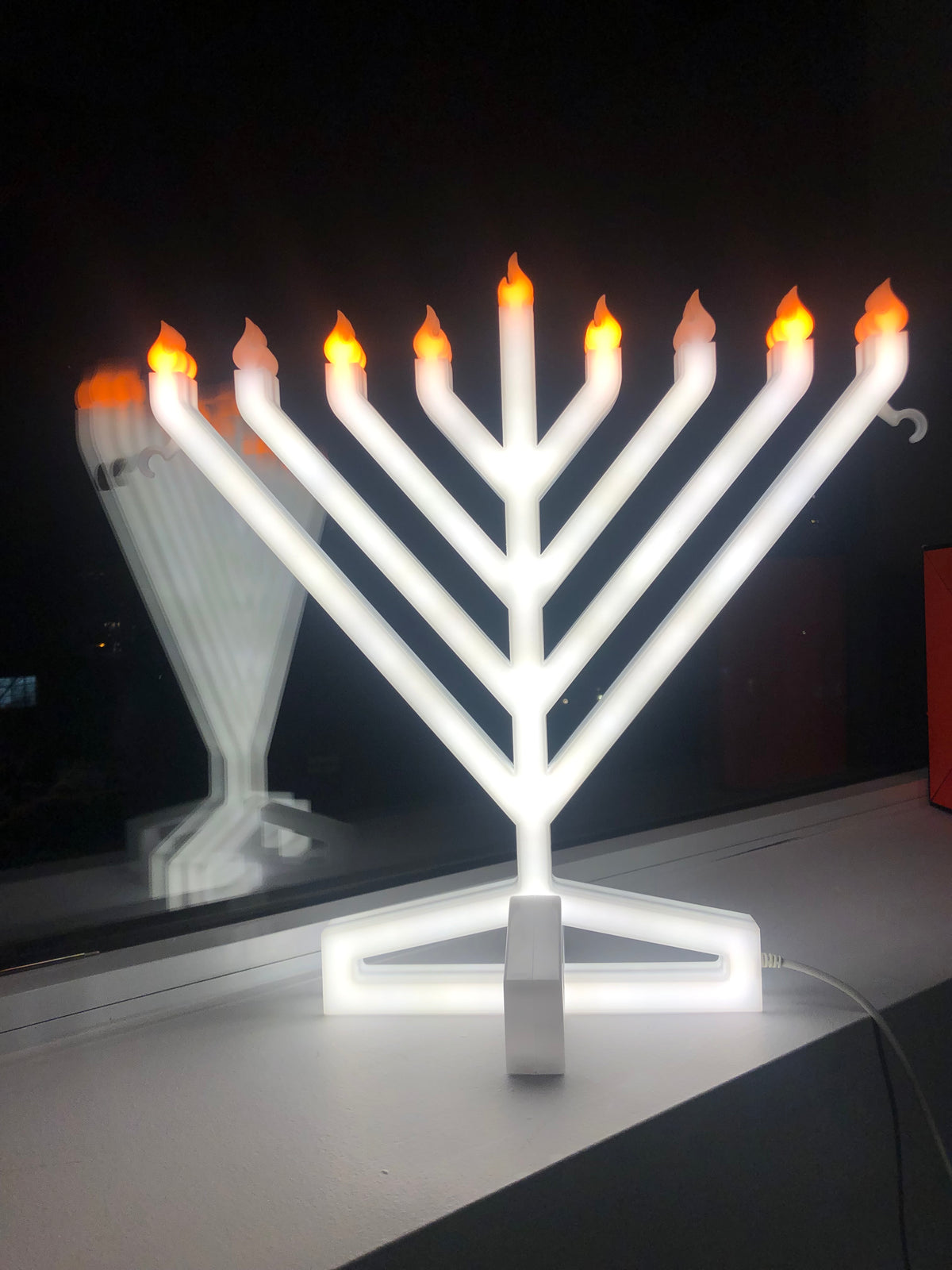 Illumin8 Tabletop Menorah, electric menorah on its tabletop base
