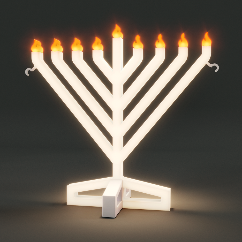 Illumin8 Tabletop Menorah, electric menorah on its tabletop base